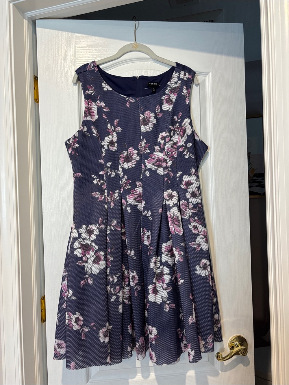 torrid Navy Floral Fit-and-Flare Dress